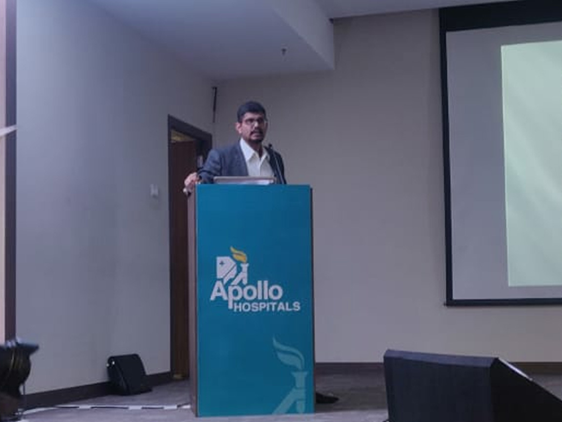  Dr. Abhijit Kulkarni speaking at an event 