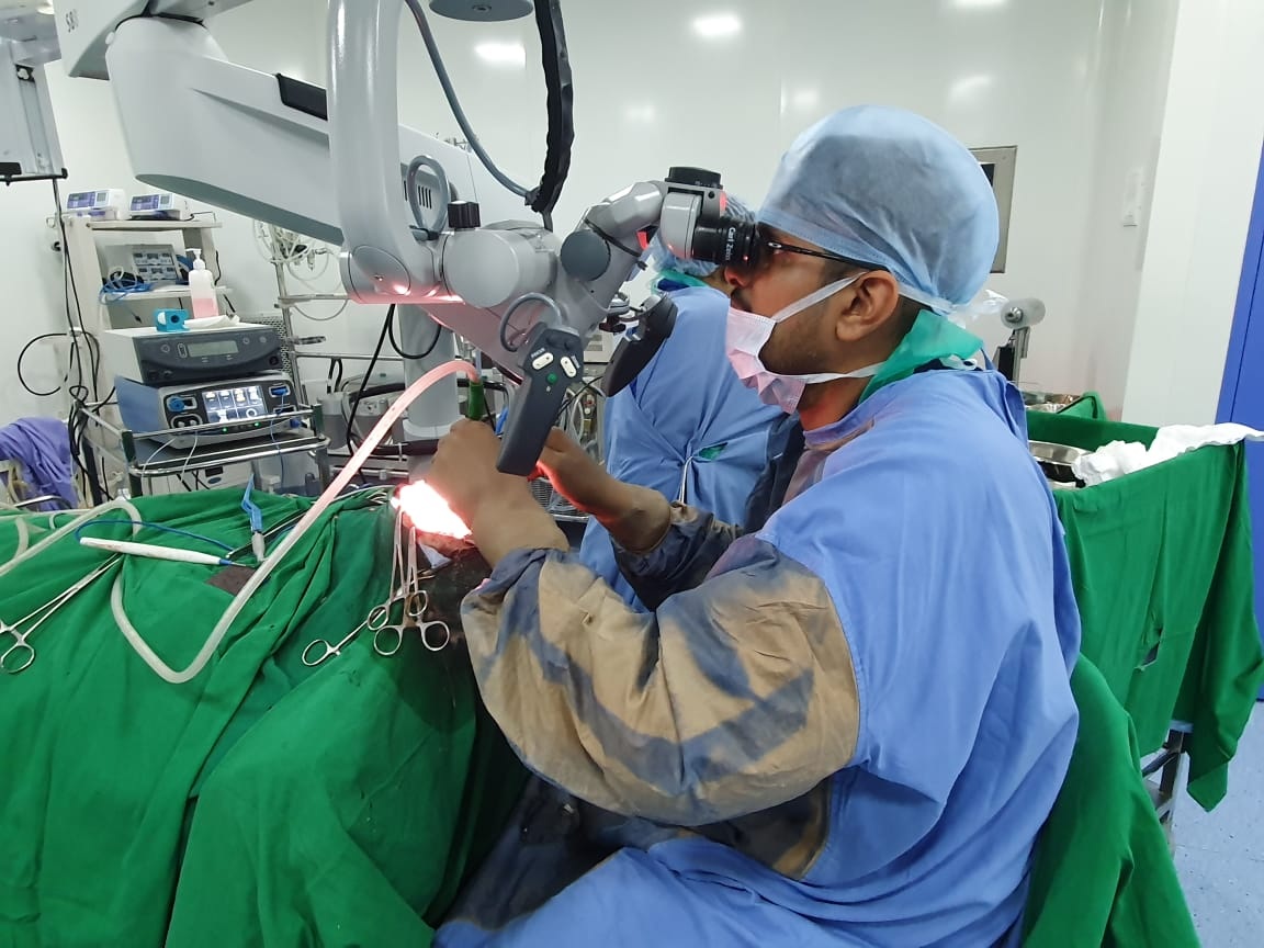 Dr. Abhijit Kulkarni during an operation 